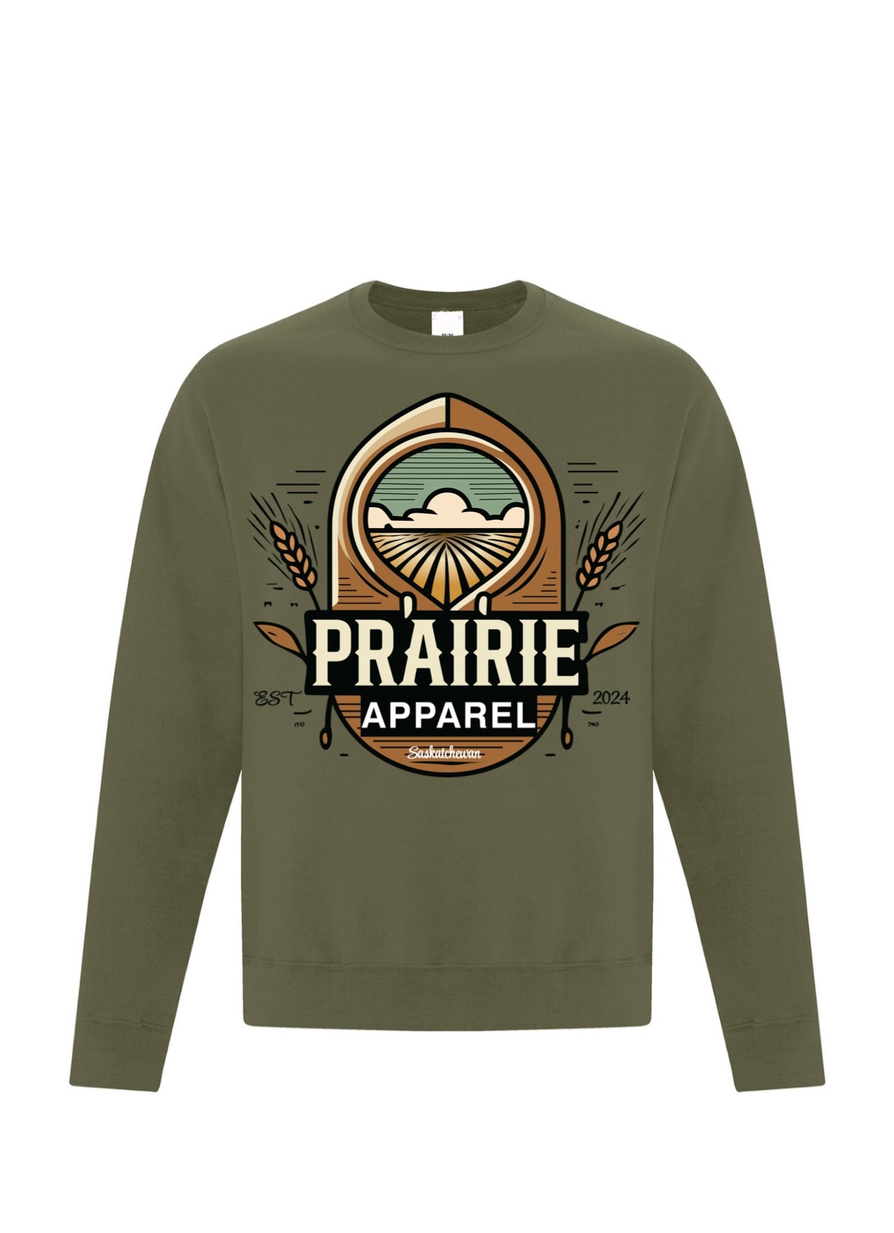 Prairie Apparel Army Green Crewneck 2.0